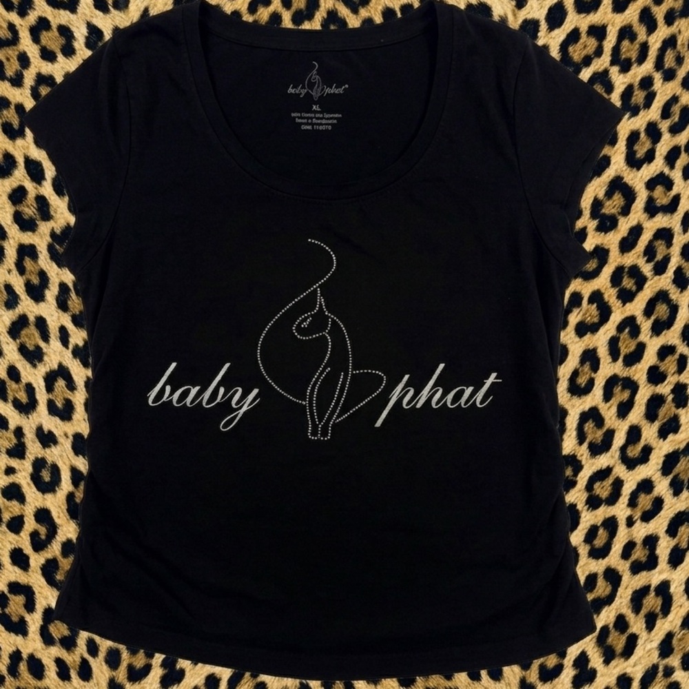 Baby Phat Silver Rhinestone Tee